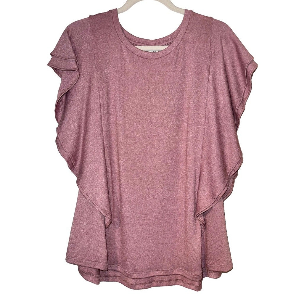 Pink Fluter Sleeve Top